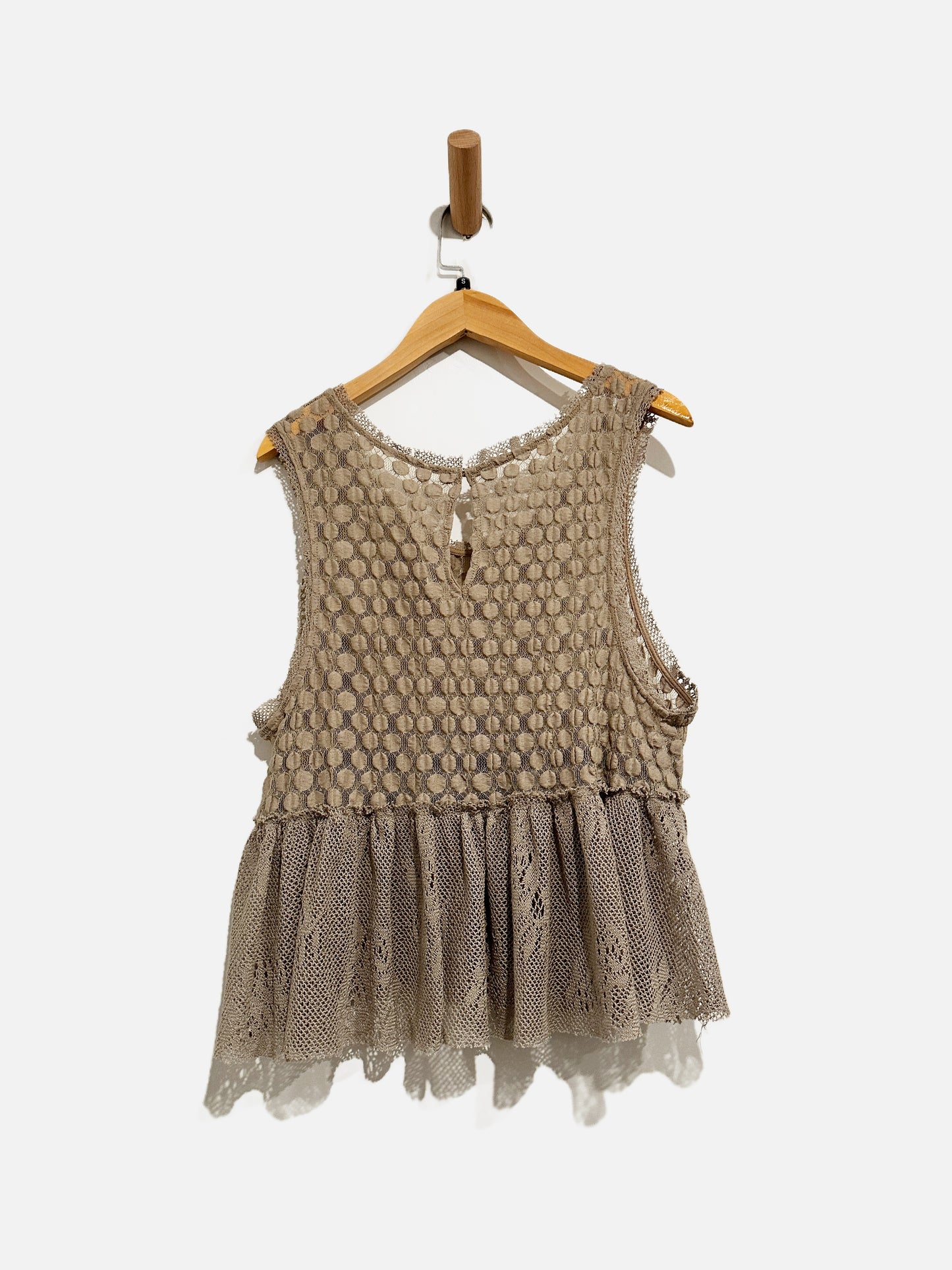 Free People Green Open Knit Tank - Small