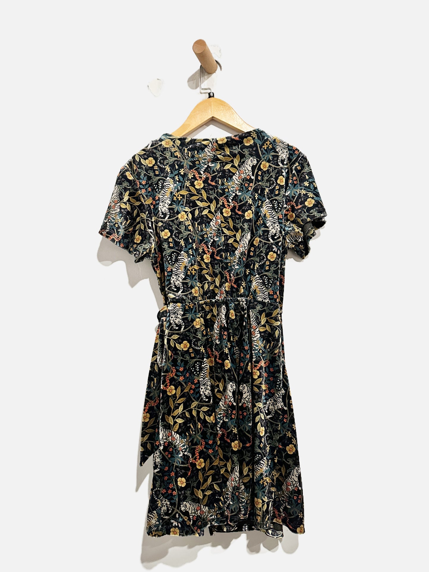 Urban Outfitters Black Velvet Mini Wrap Dress - XS