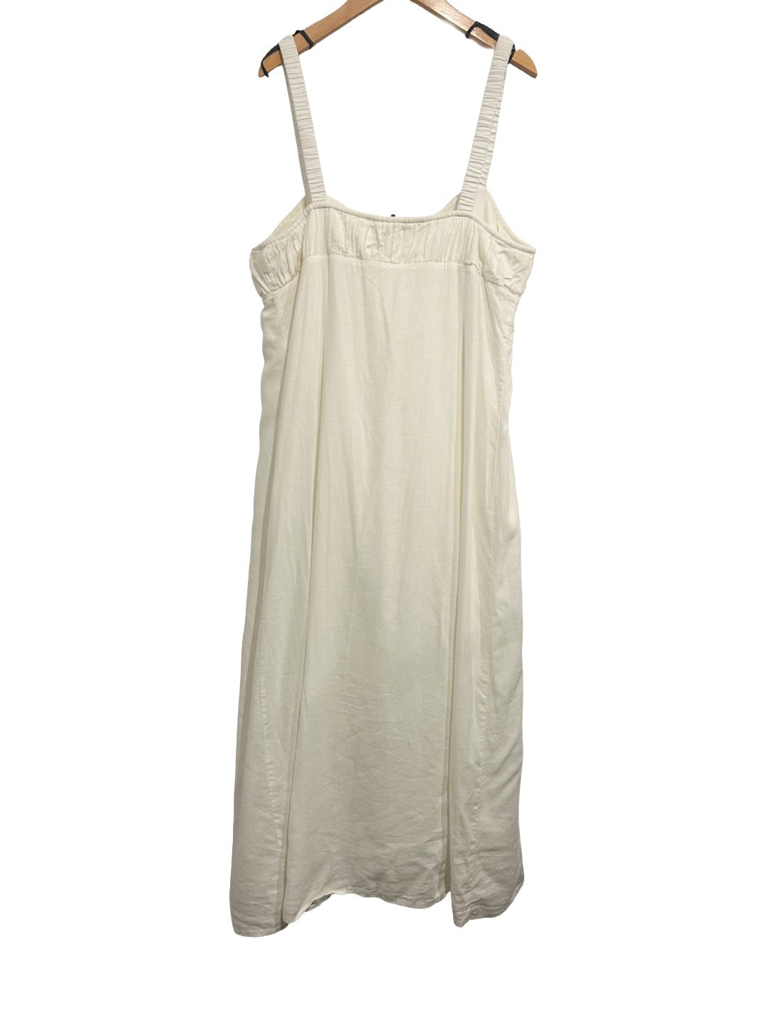 WhoWhatWear Cristina Spaghetti Strap Button-Front Dress in White - XL