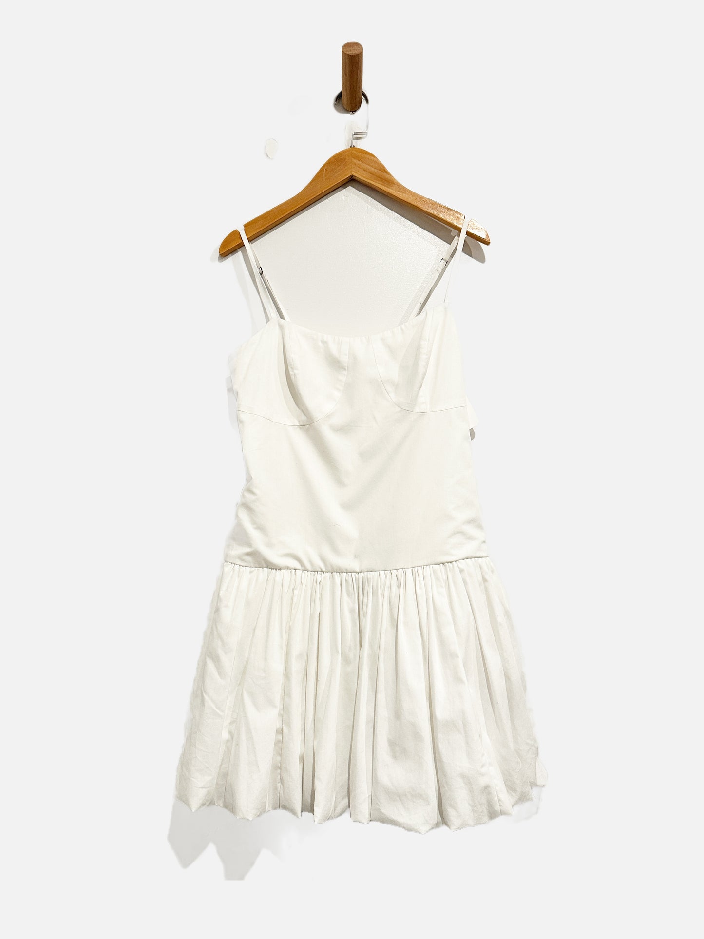 Modelama White Bubble Hem Mini Dress