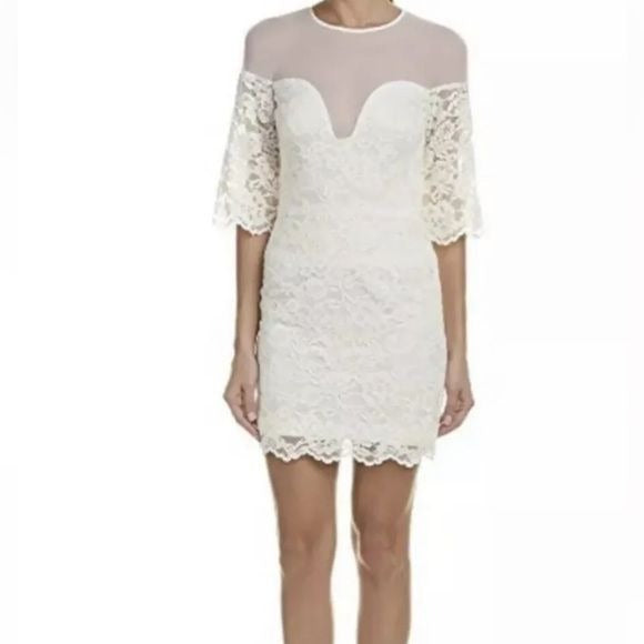 Nicole Miller Collection NWT White Lace Dress Size 0 Ernest Grace Nicole Miller Collection NWT White Lace Dress Size 0 Ernest Grace