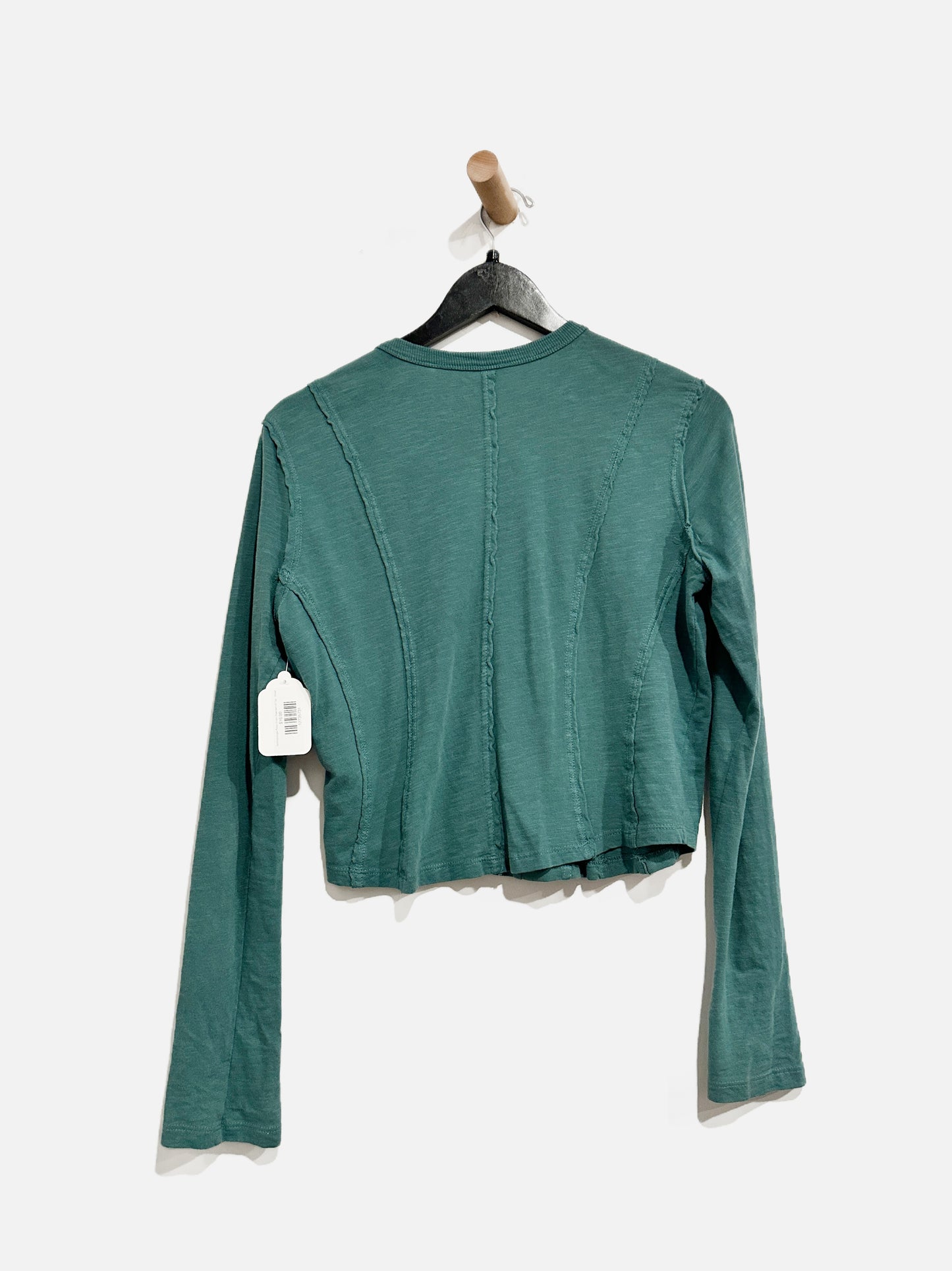 Anthropologie Pilcro Green Seamed LS Top - Small