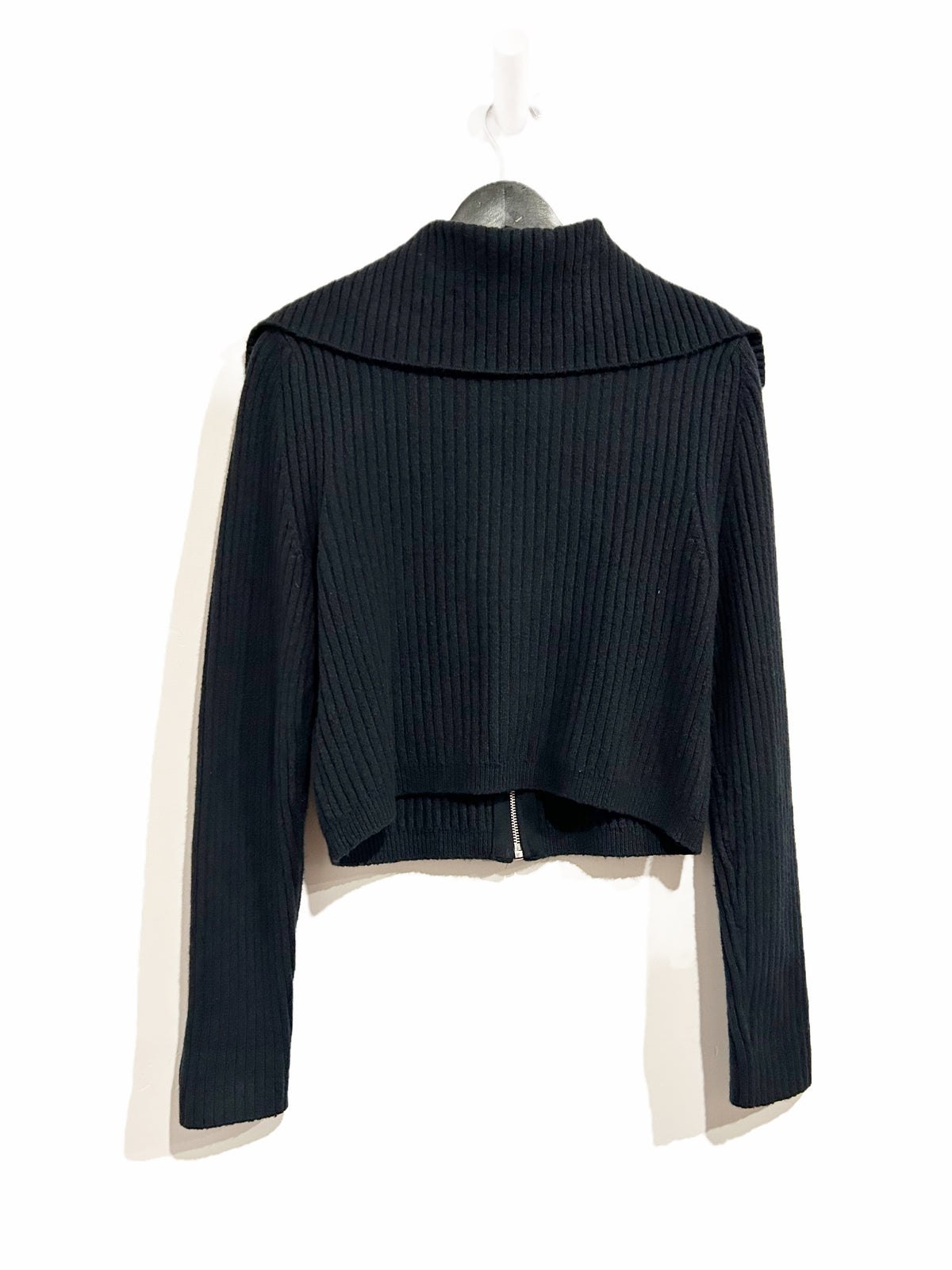 Banana Republic Navy Ribbed Bomber Sweater with Cashmere - Large