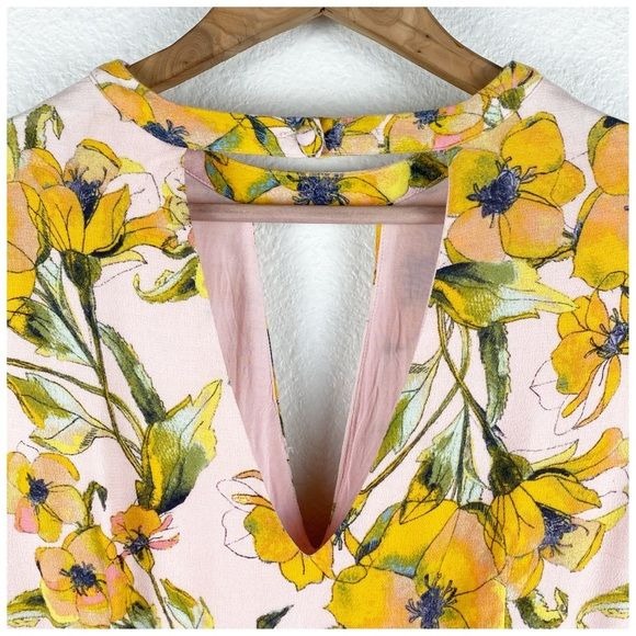 Free People Tegan Printed Floral Pleated Dress Size 4