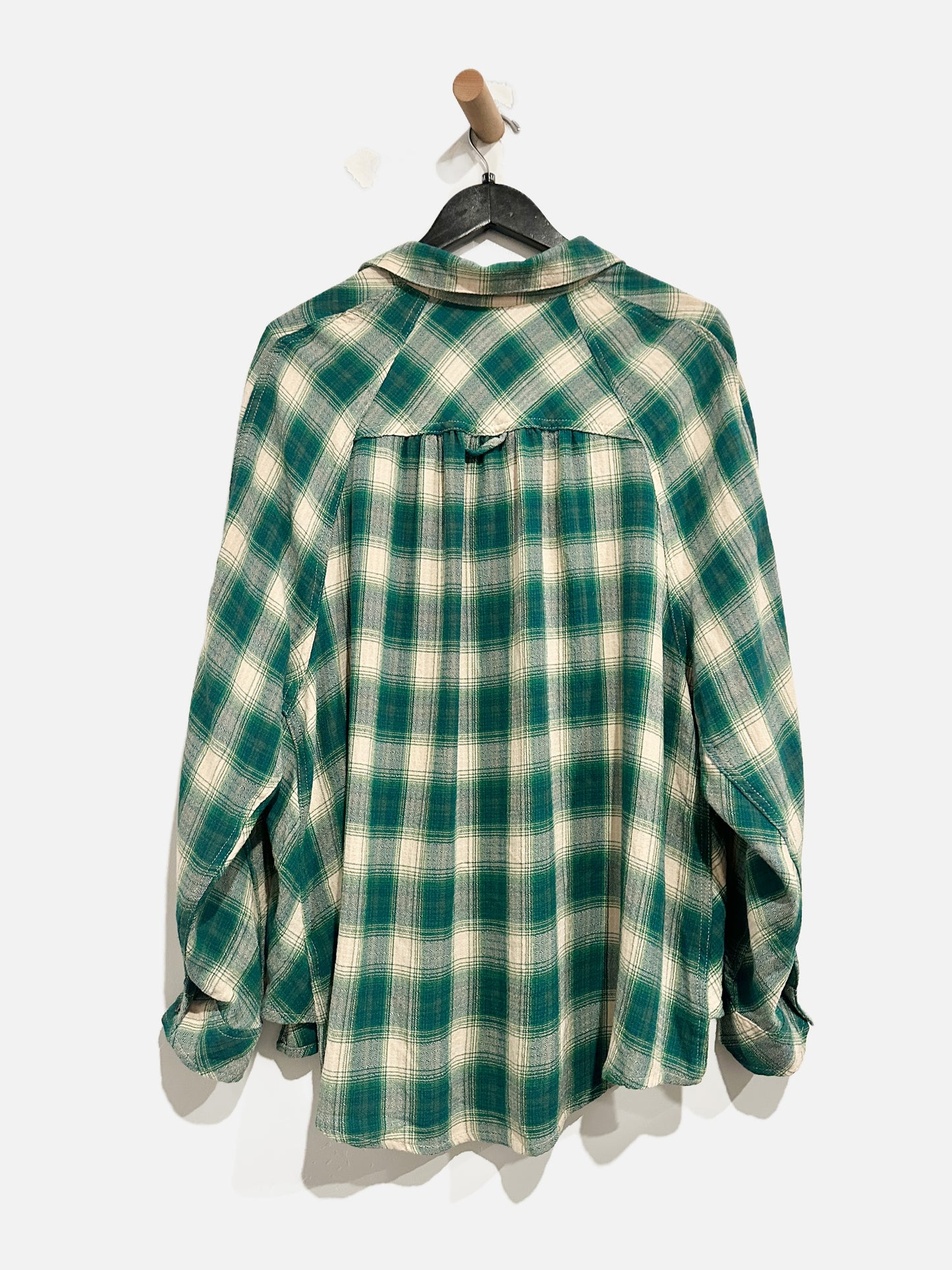 BDG Green Plaid Flannel - Medium