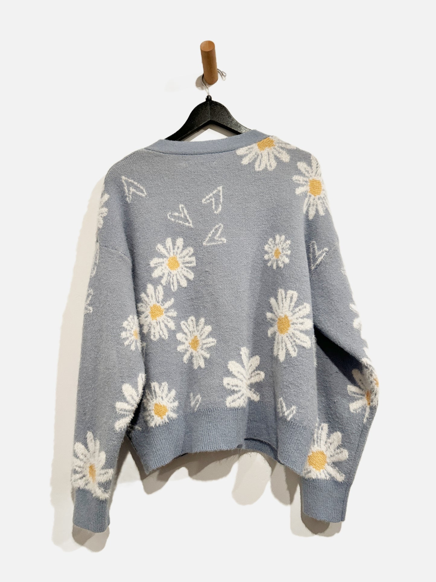 Celebrity Pink Blue Sunflower Eyelash Cardigan - XL