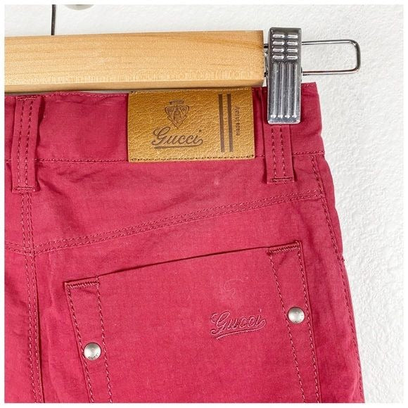 Gucci Kids Red Straight Leg Pants Size 4