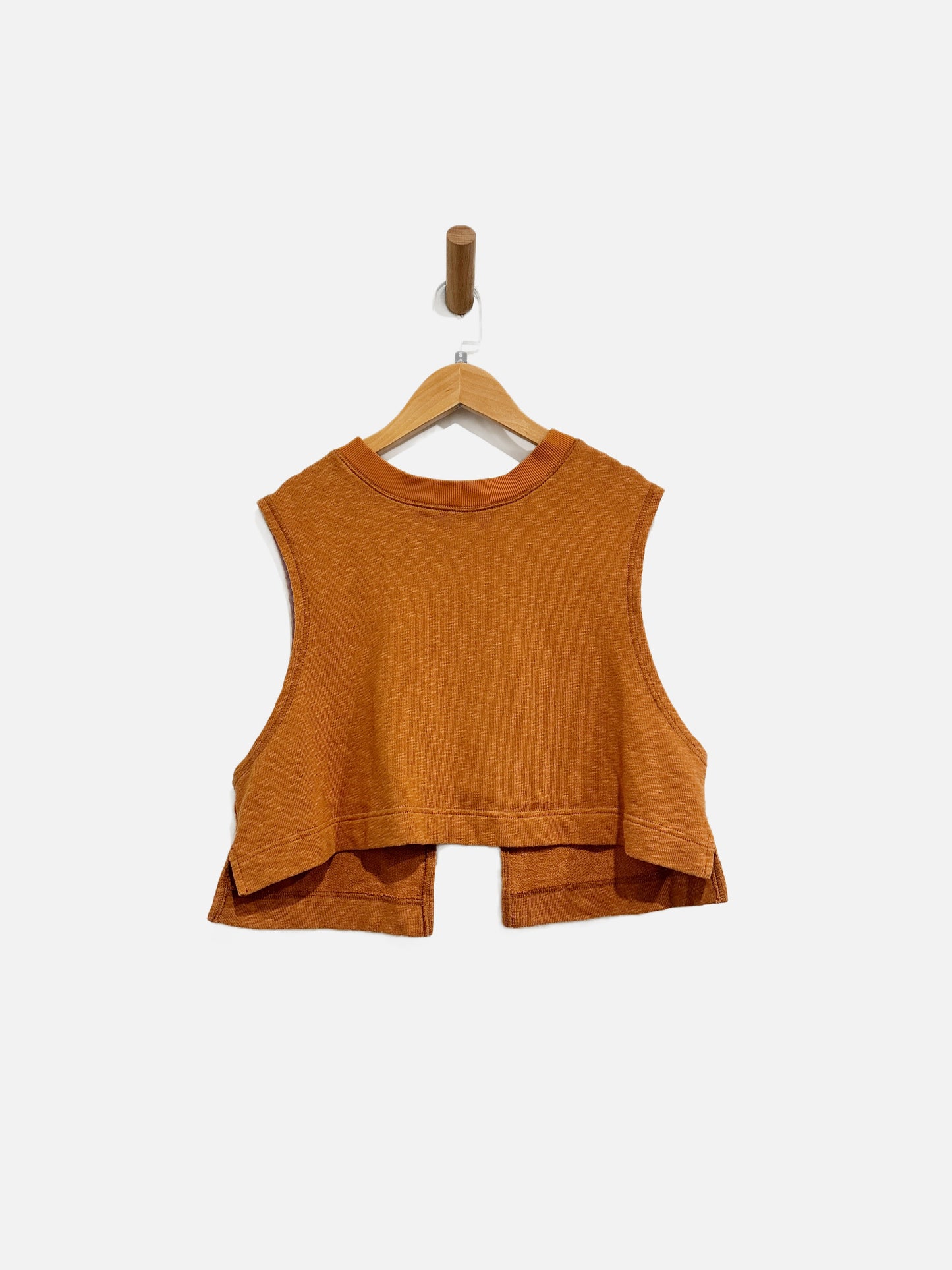 Free People Beach Orange Button Back Tank - Small