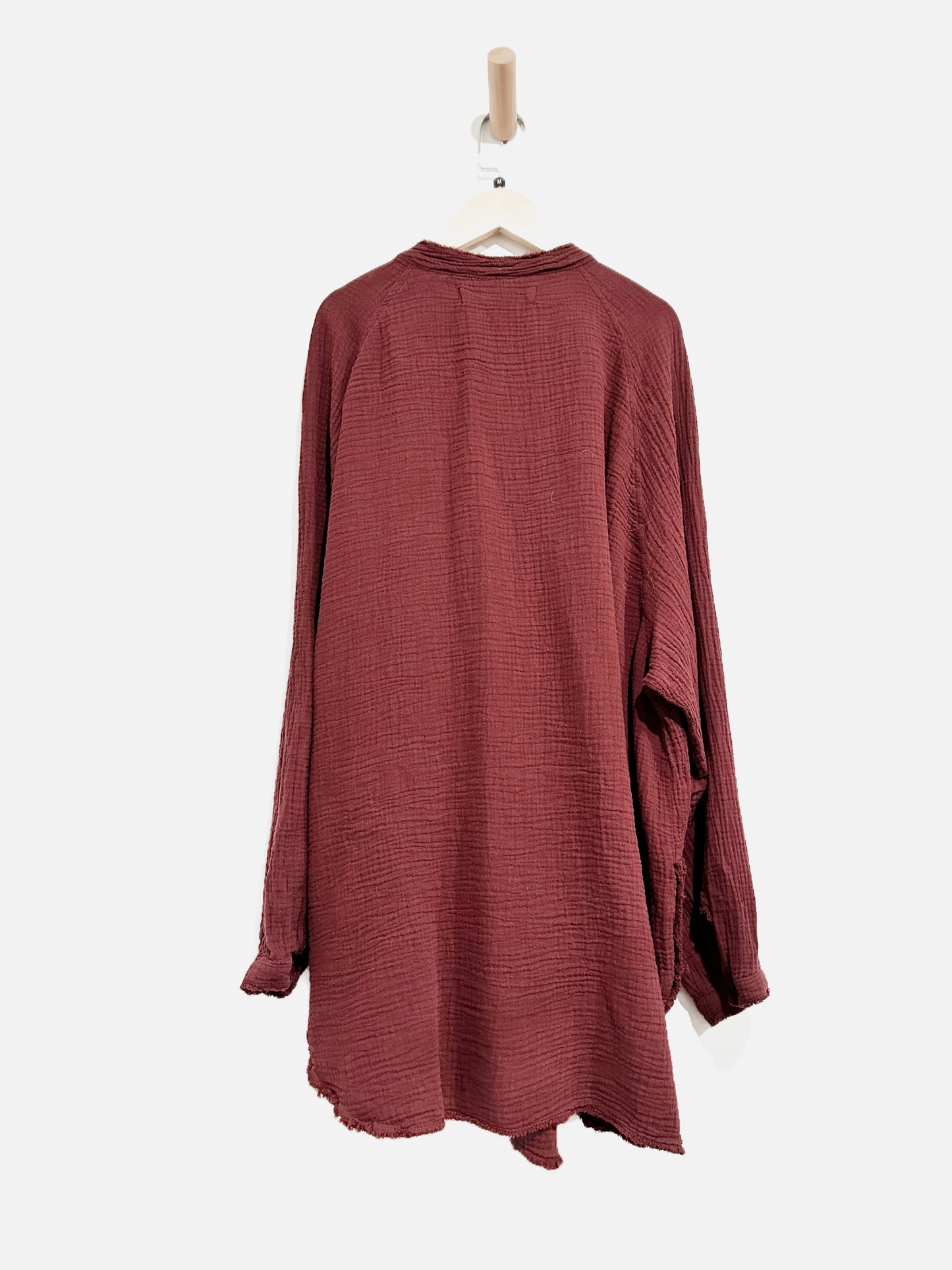 Free People Oversized Red Button Down - Medium