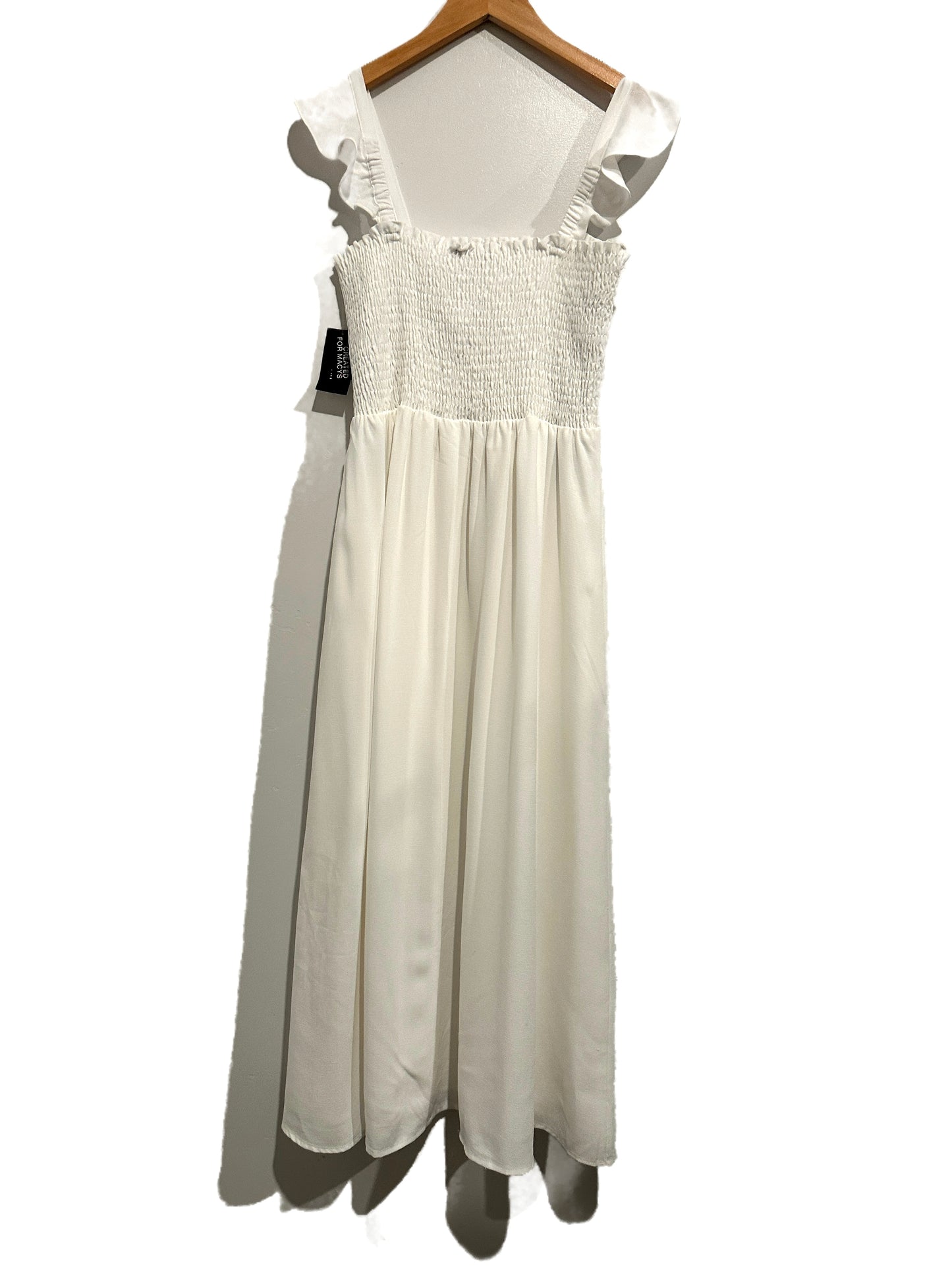 INC White Smocked Midi Dress - 10