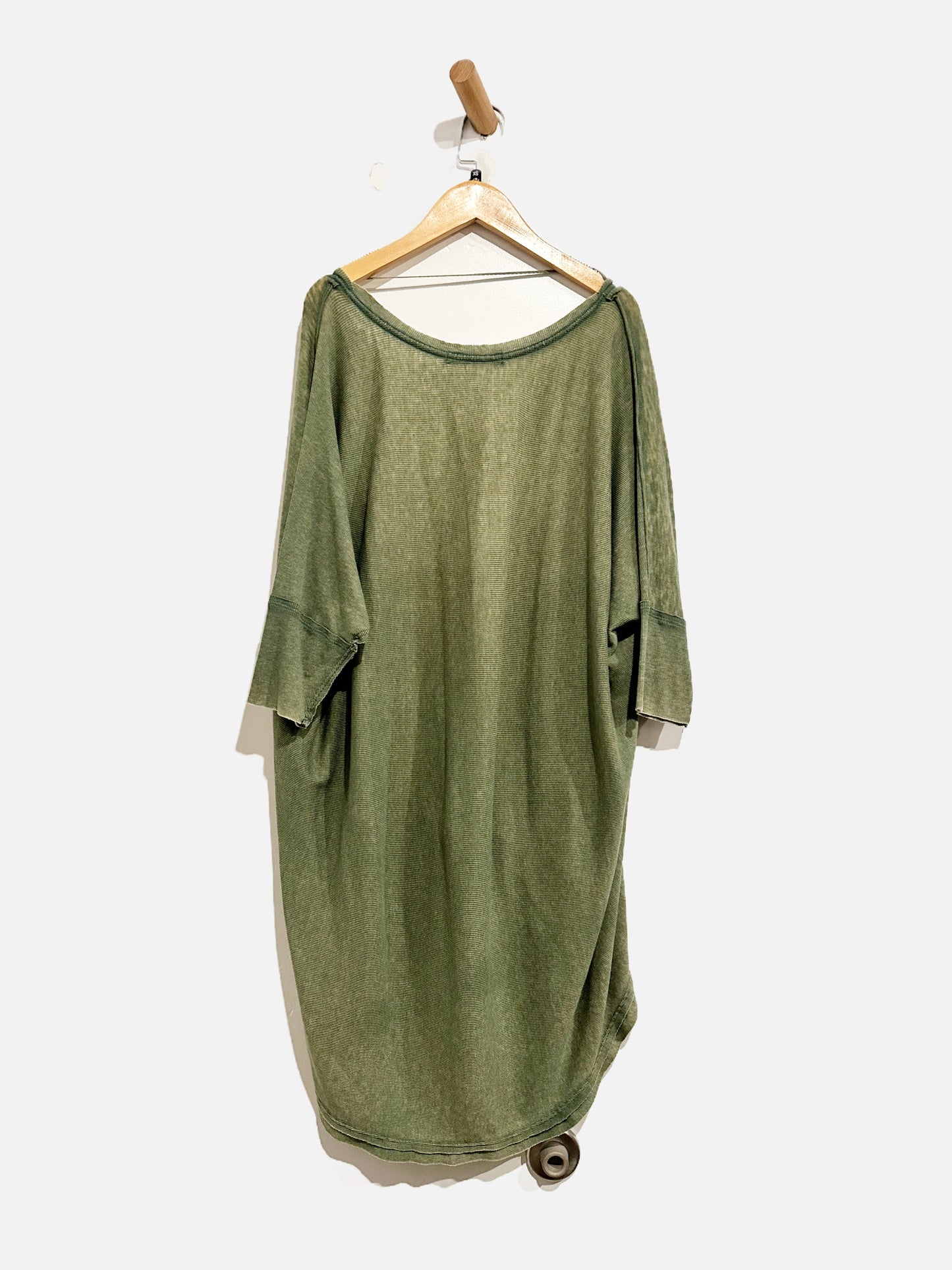 Free People Catch Waves Oversize Green Tee - XS