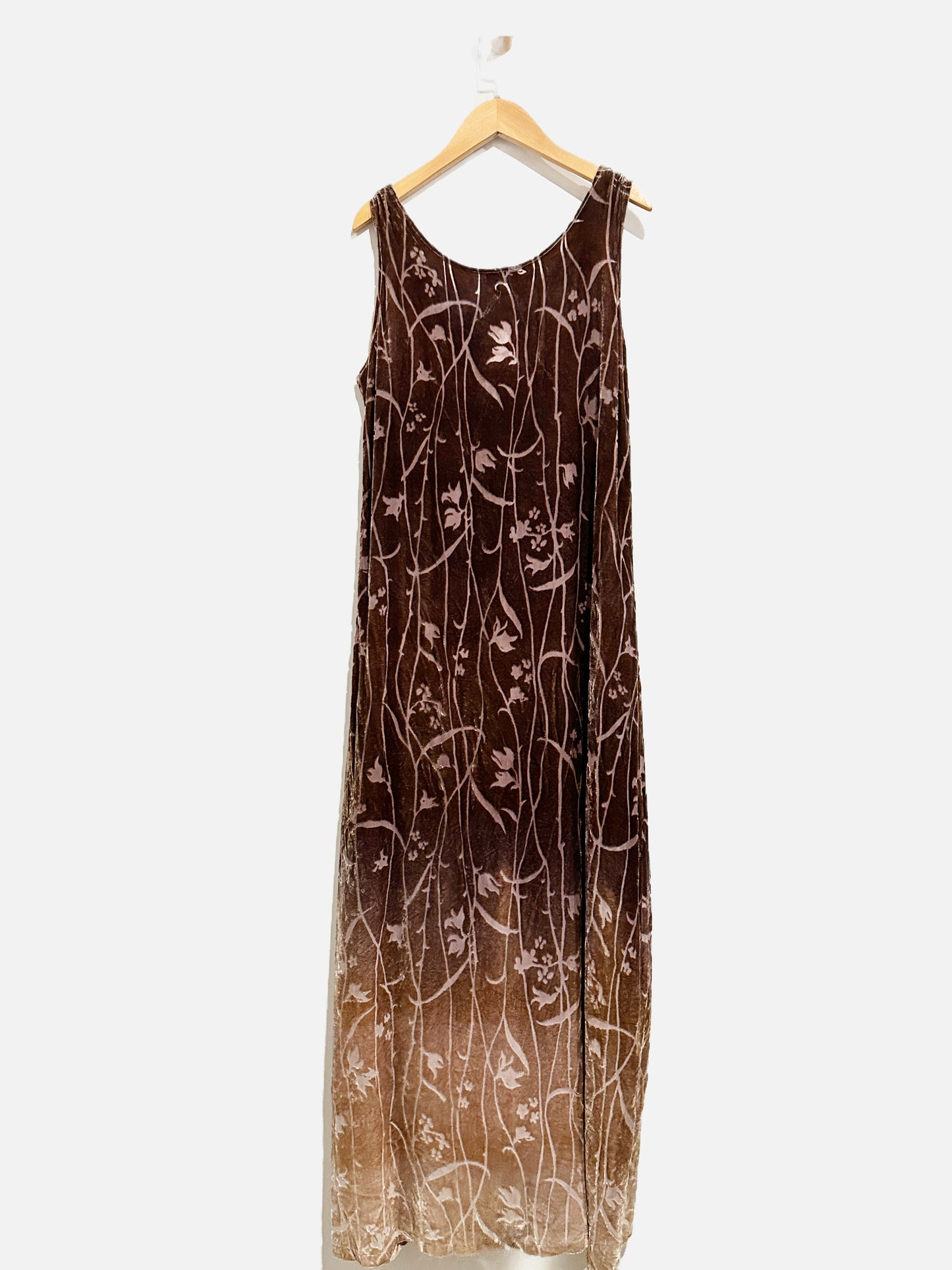 Cyndi Buck Design Vintage Brown Floral Velvet Dress