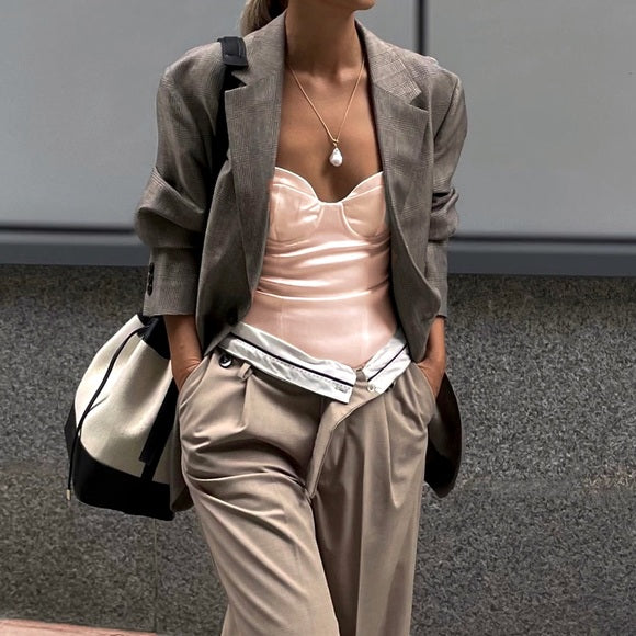Zara Mauve Bustier Bodysuit - Small