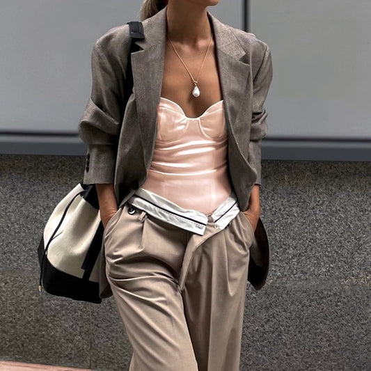 Zara Mauve Bustier Bodysuit - Small