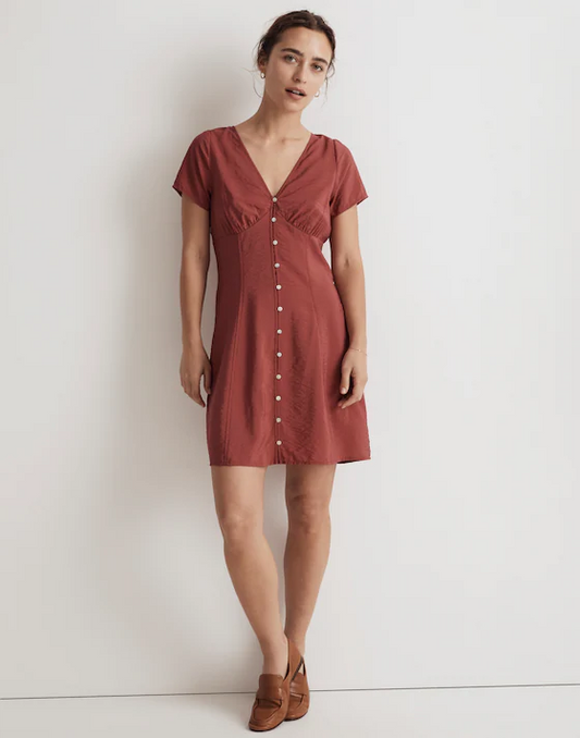 Madewell Red Button Down Mini Dress - 8