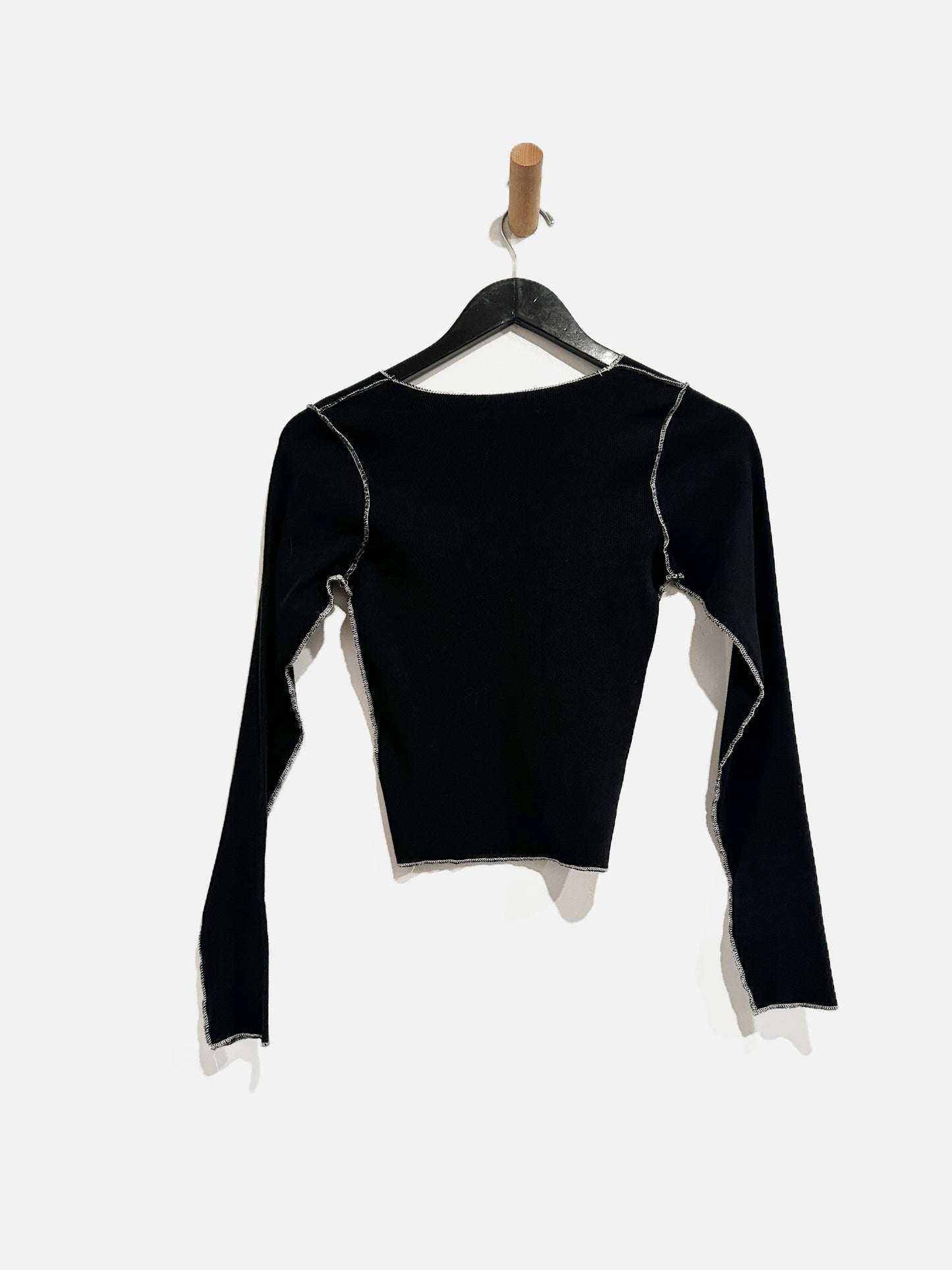 Brandy Melville Black Ribbed LS Top