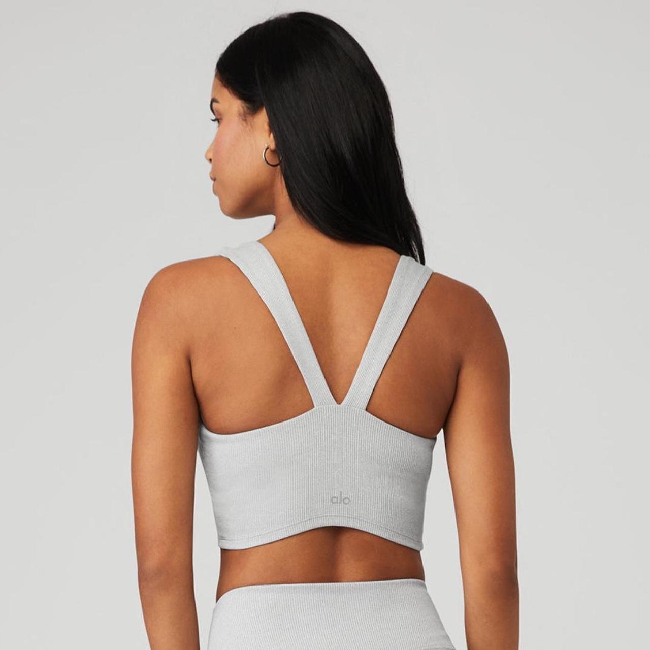 Alo Yoga Gray Ribbed Tank - Medium