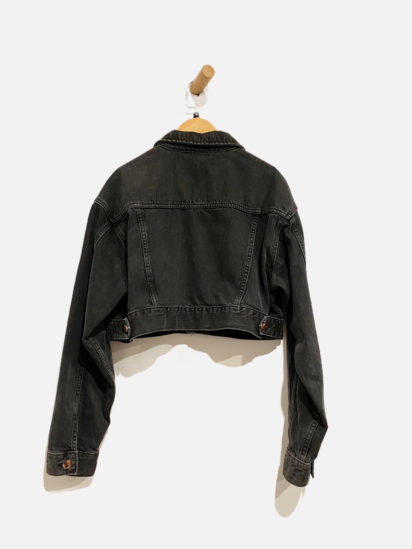 DL1961 Black Cropped Denim Jacket - XS
