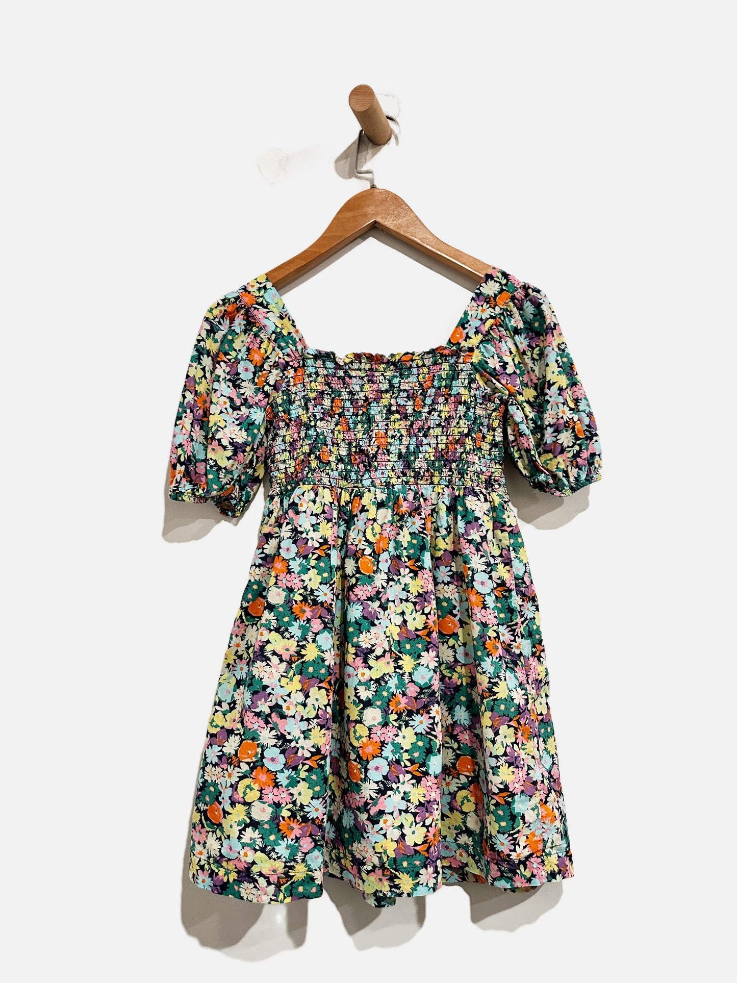 Gap Kids Green Floral Smocked Dress - Small