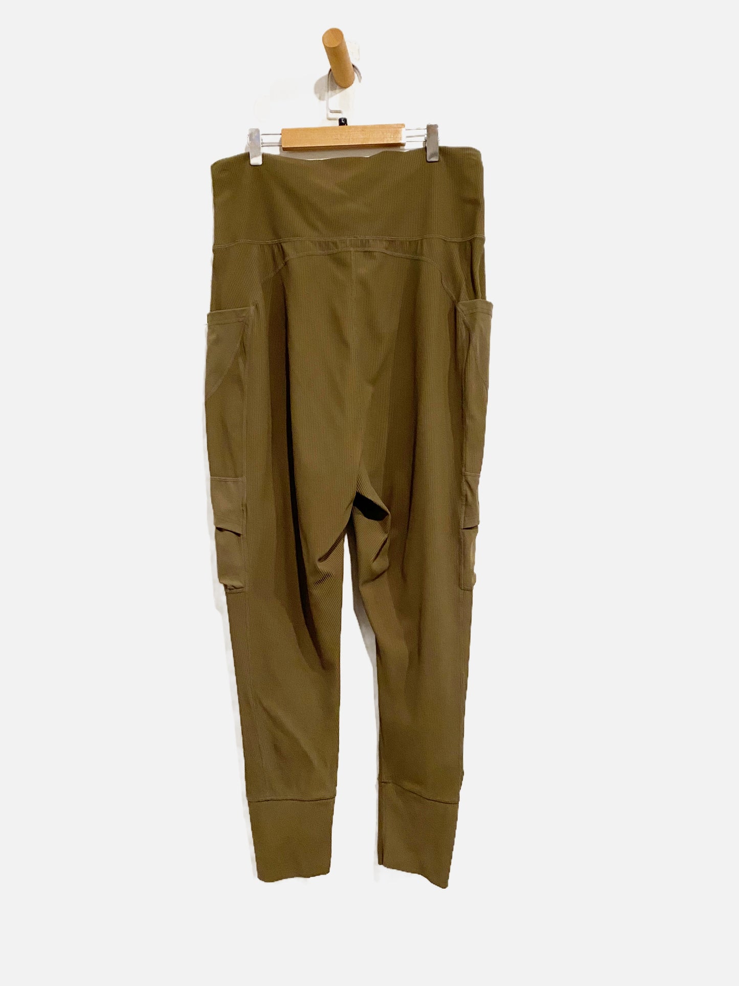 Free People Movement Take a Hike Green Ribbed Harem Cargo Pants - Large
