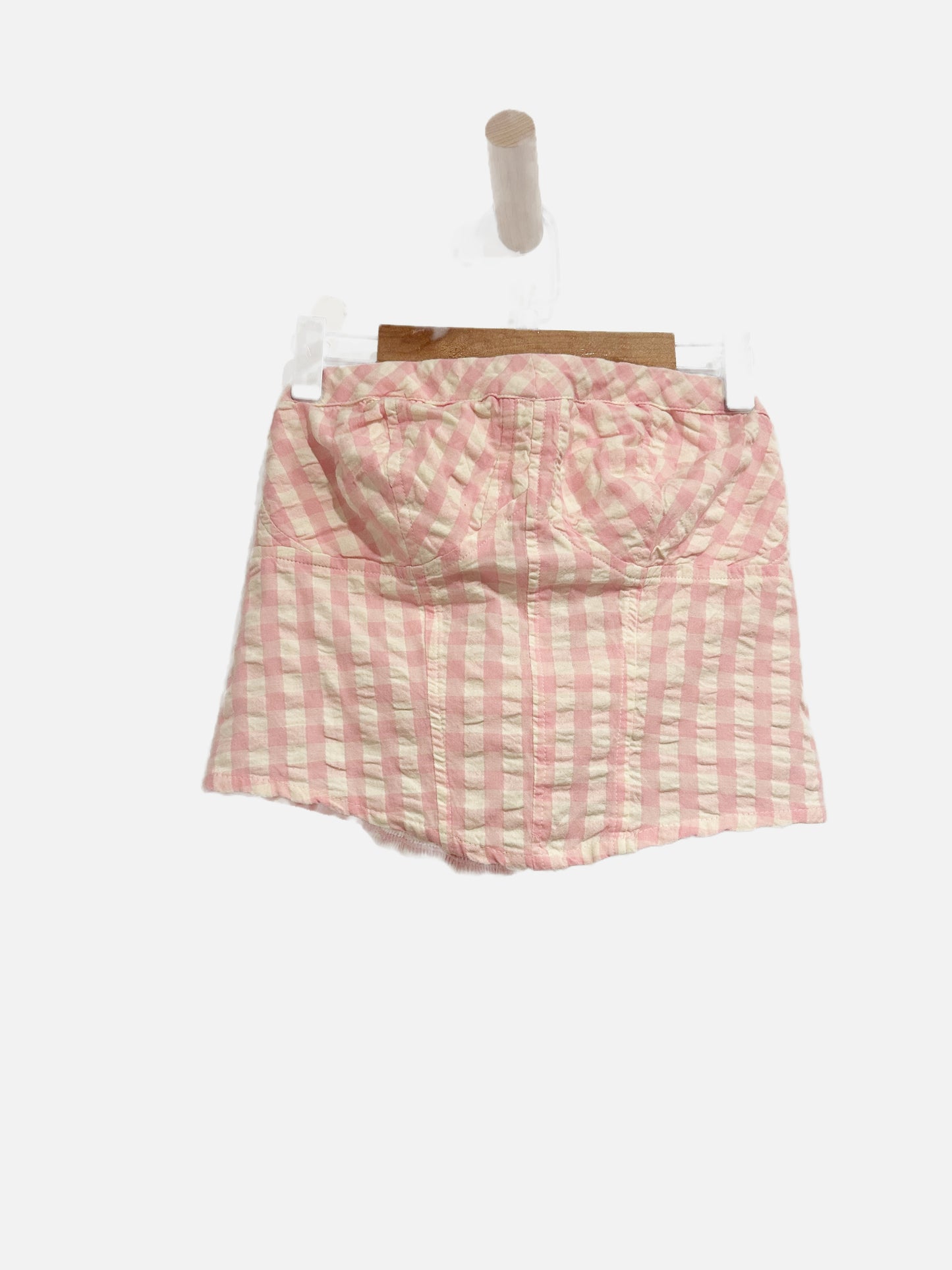 Free People Pink Leilani Gingham Tube Top - Small