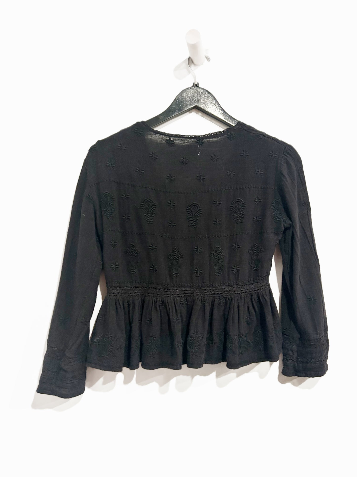 Urban Outfitters Black Embroidered Top -XS