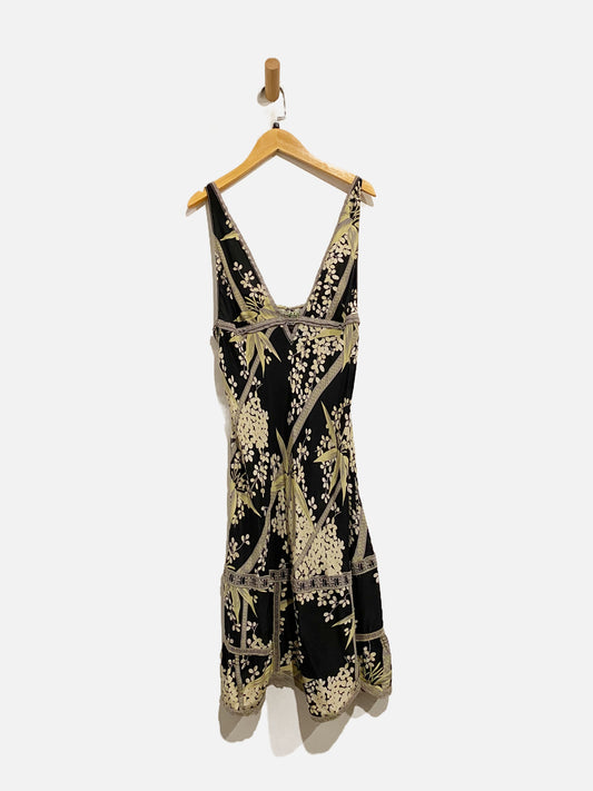 Free People Black Floral Slip Dress - Large