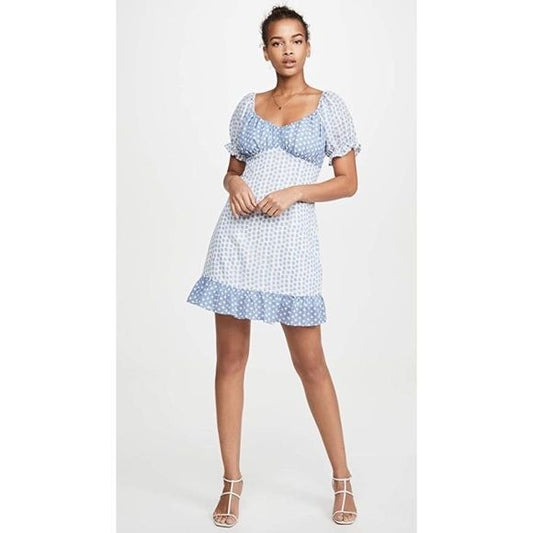 Moon River NWT Puff Sleeve Mini Babydoll Dress Size Small