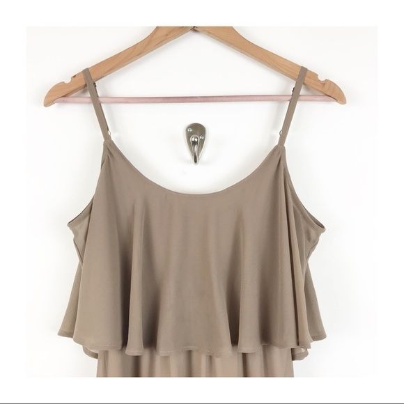 Show Me Your Mumu Caitlin Ruffle Maxi Dress in Dune Chiffon Size XS