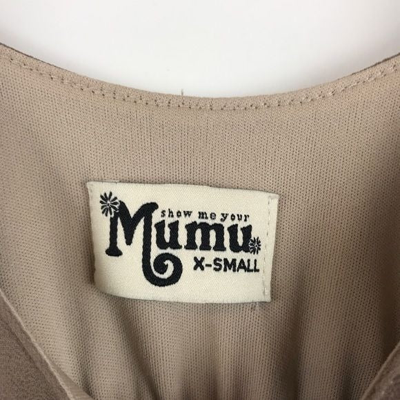 Show Me Your Mumu Caitlin Ruffle Maxi Dress in Dune Chiffon Size XS
