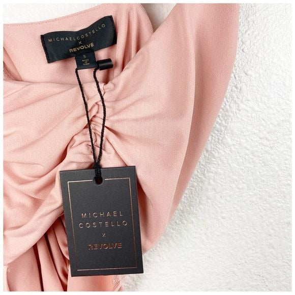 NWT Michael Costello X Revolve Kara Midi Dress in Light Mauve Size Small