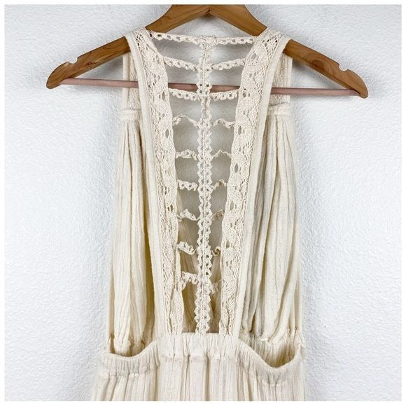 Jen’s Pirate Booty for Free People Cream Gauze Maxi Dress Size Medium