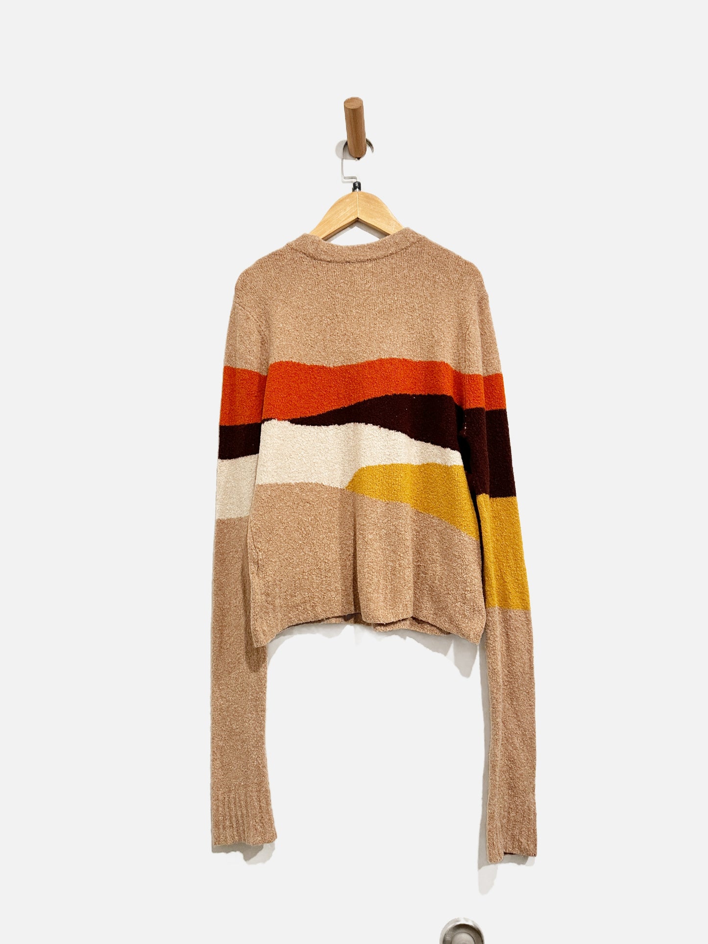 Faherty Tan Colorblock Sweater - Small