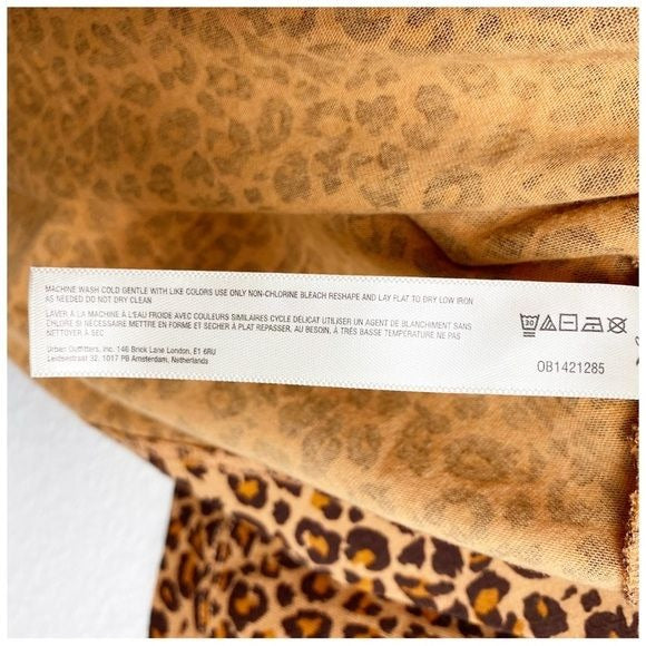Anthropologie Daily Practice Square Neck Leopard Print Mini Dress Size Small