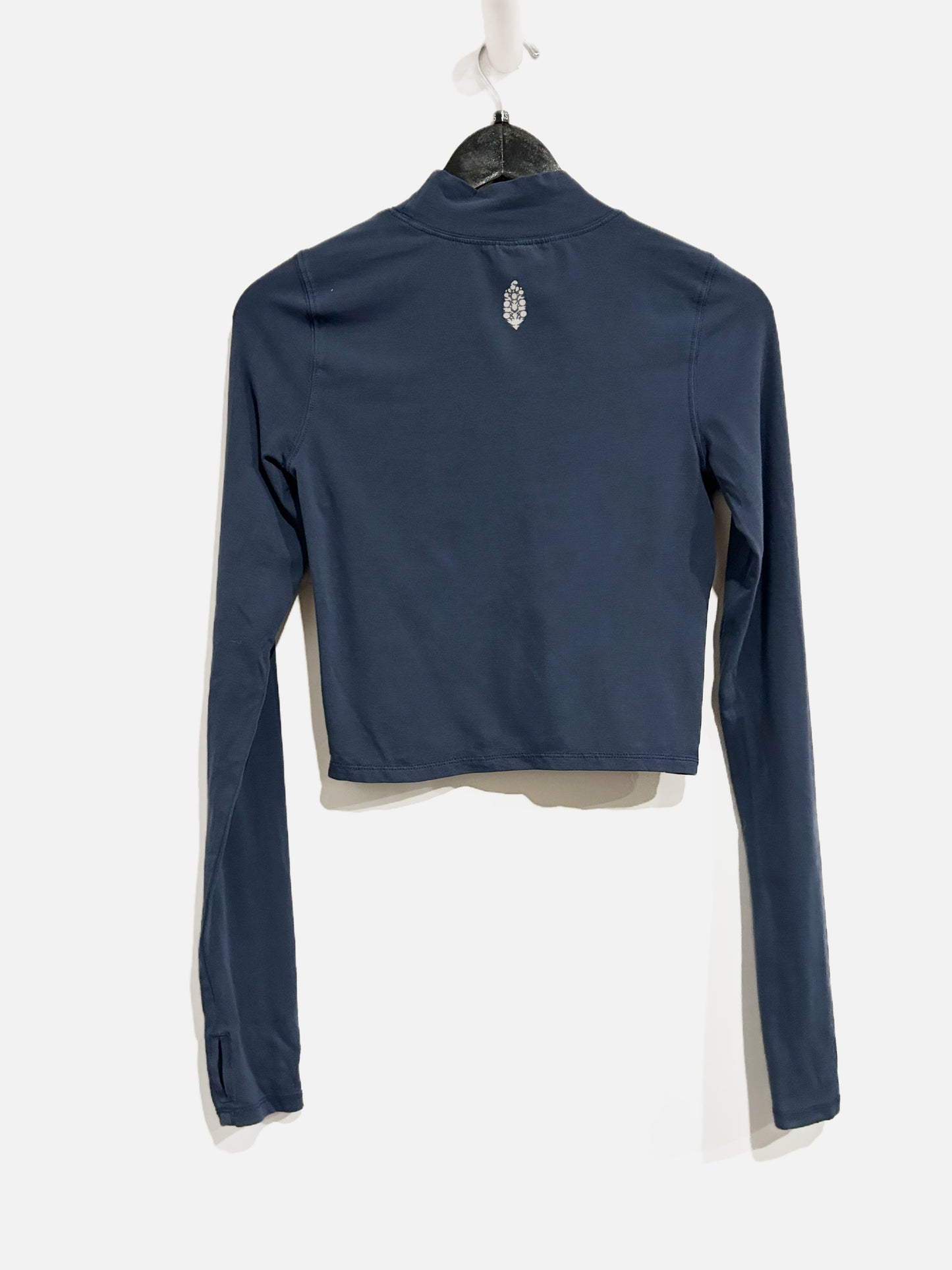 Free People Navy Mock Neck LS Top - XS