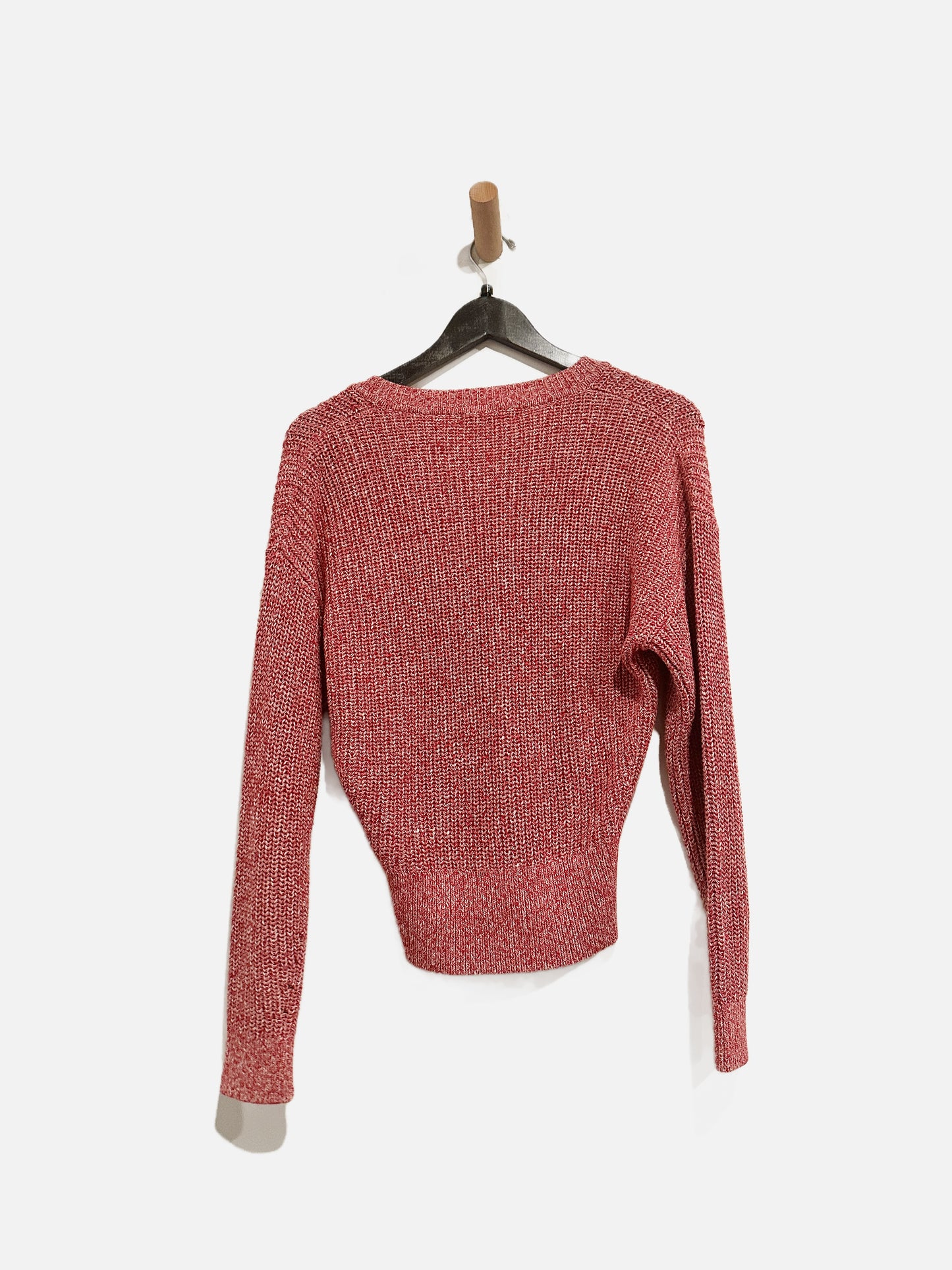 Madewell NWT Red and White Tie Front Sweater - Small