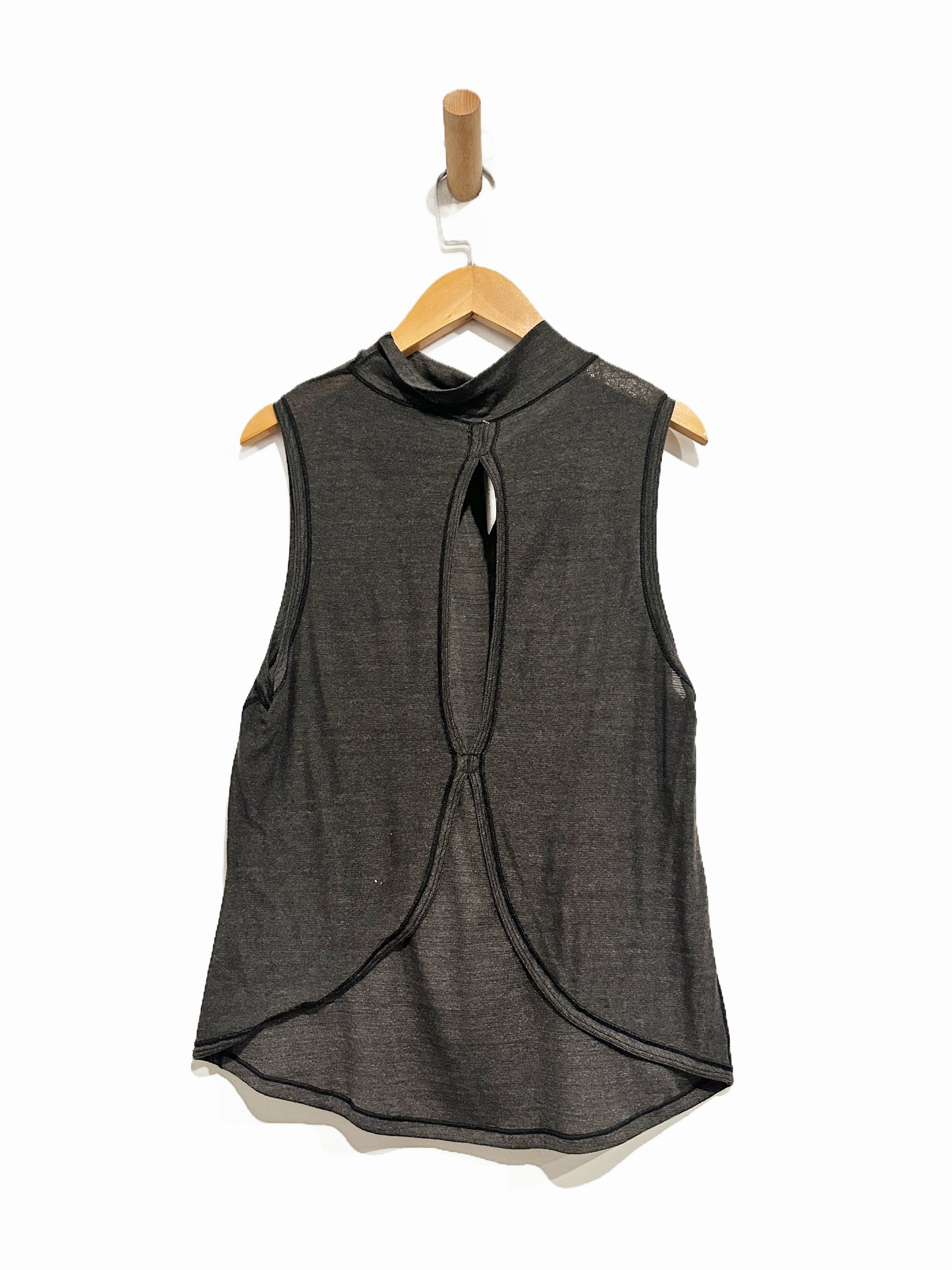 Lululemon Twist & Reach Mock Neck Tank in Heathered Black