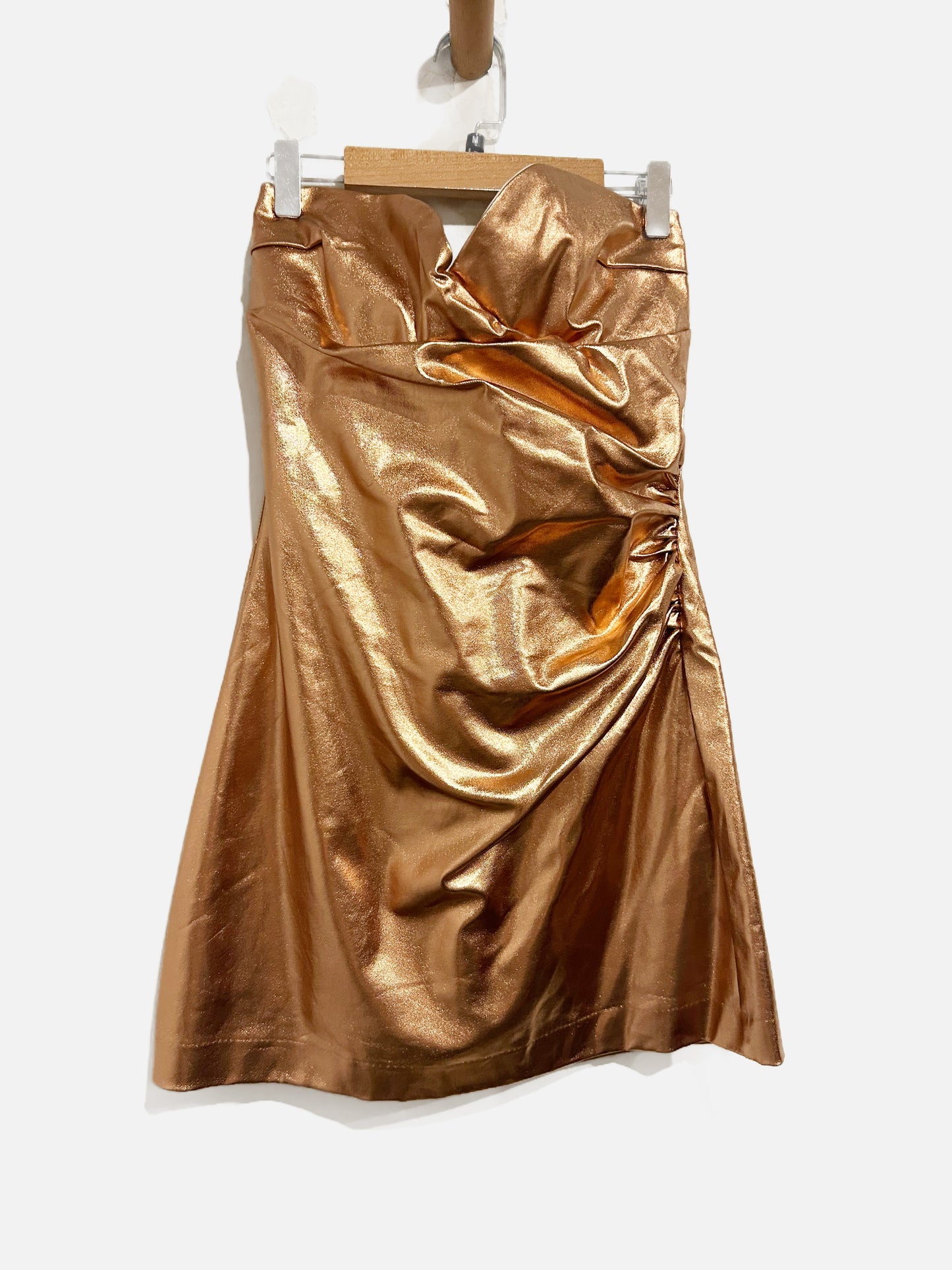 Zara Strapless Metallic Mini Dress with Built In Shorts - Medium