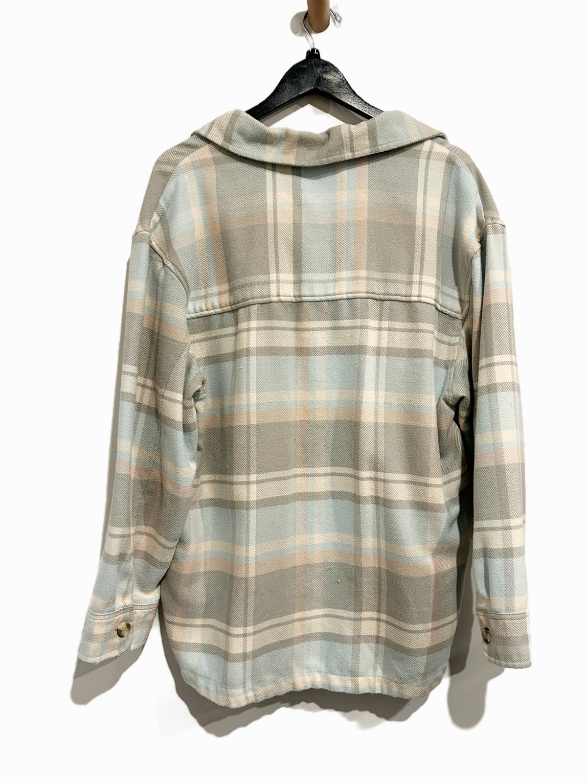 American Eagle Oversize Plaid Shirt Jacket in Blue - Large