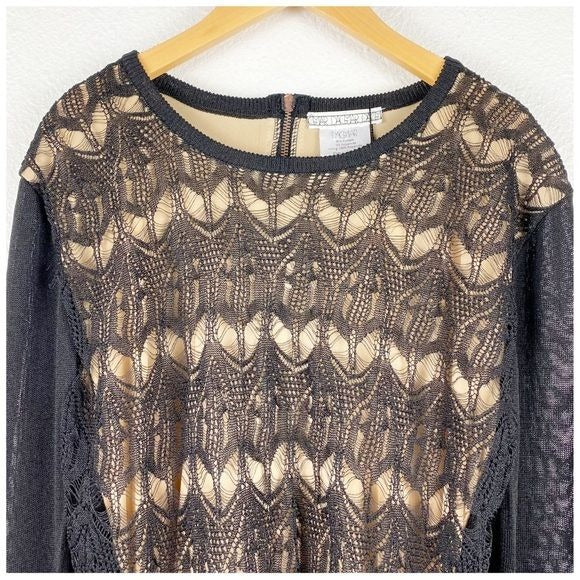 NWT Dagmar Black Crochet LS Dress Size Large