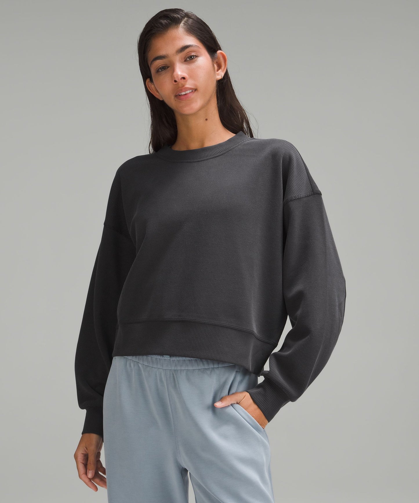 Lululemon Ribbed Softstreme Perfectly Oversized Cropped Crew - 6