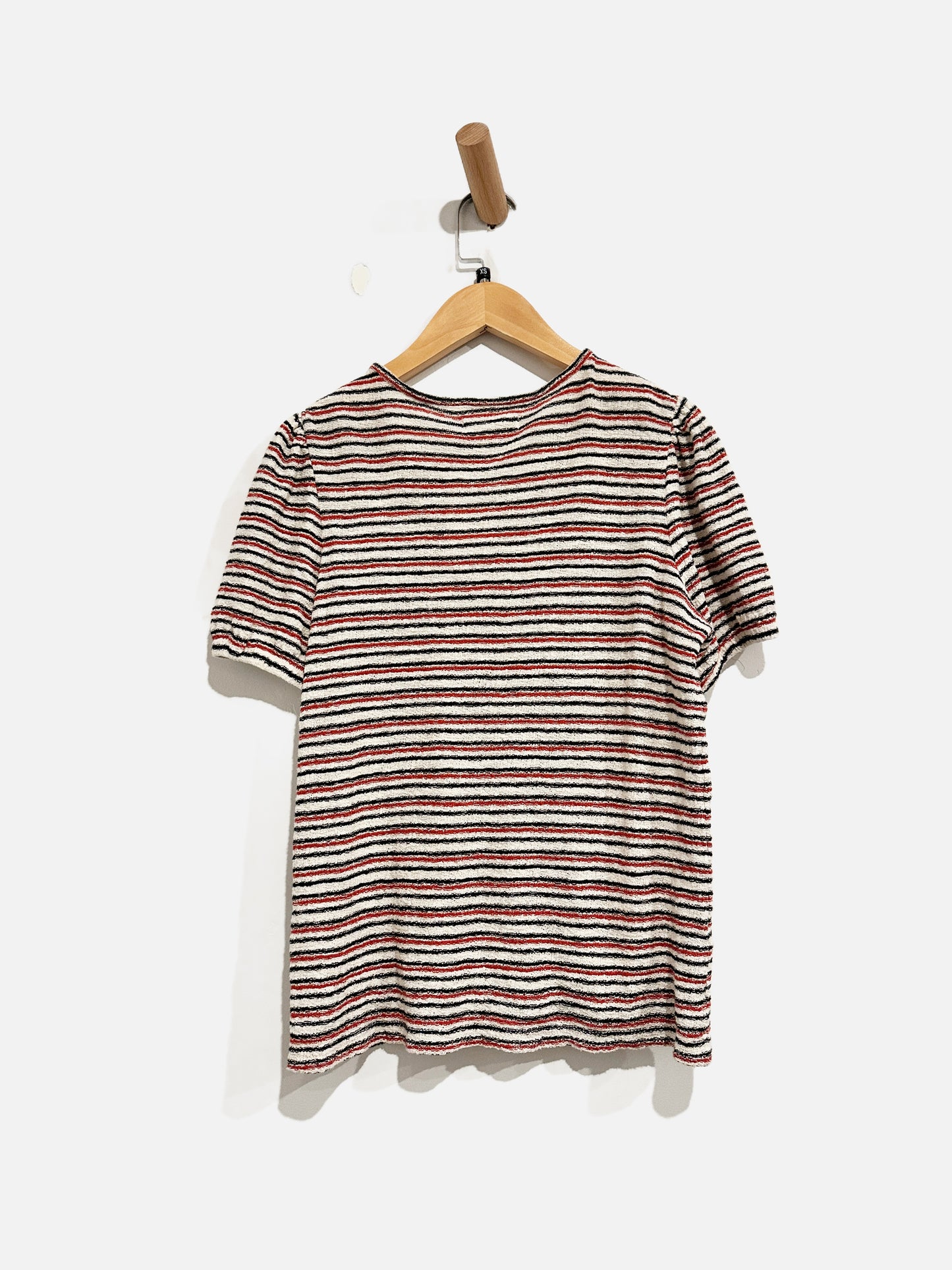 Madewell Red Stripe Puff Sleeve Short Sleeve - XS