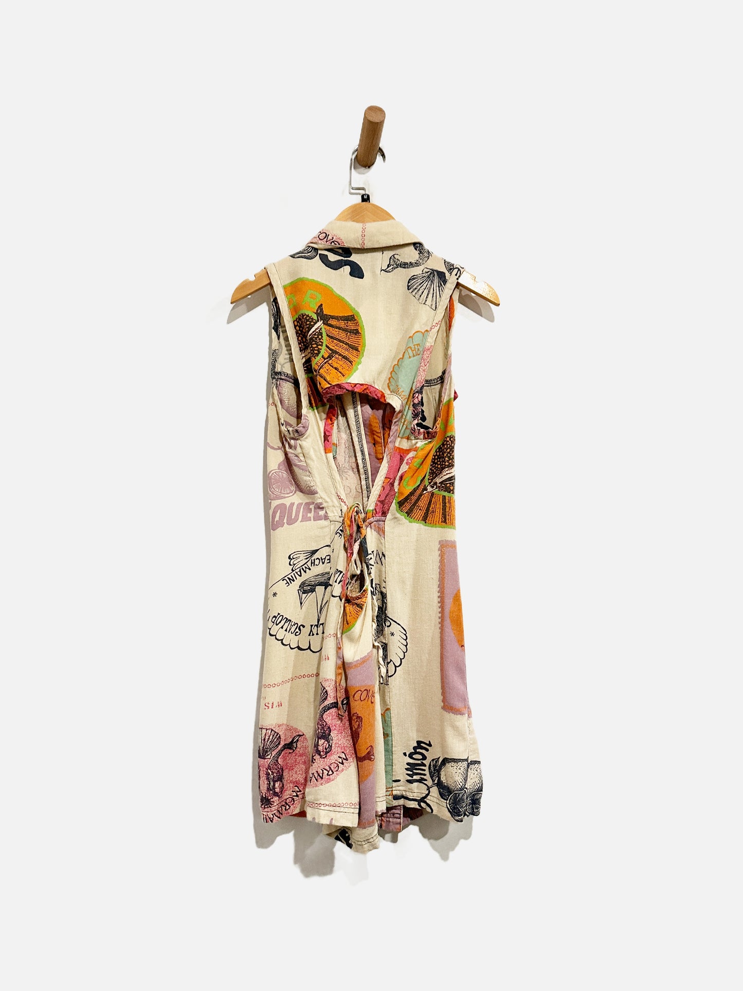 Urban Outfitters BDG Ocean Print Open Back Mini Dress - Medium