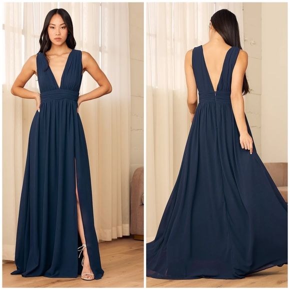 heavenly hues navy blue maxi dress Navy Blue Maxi Dress | Womens | Medium | 100% Polyester
