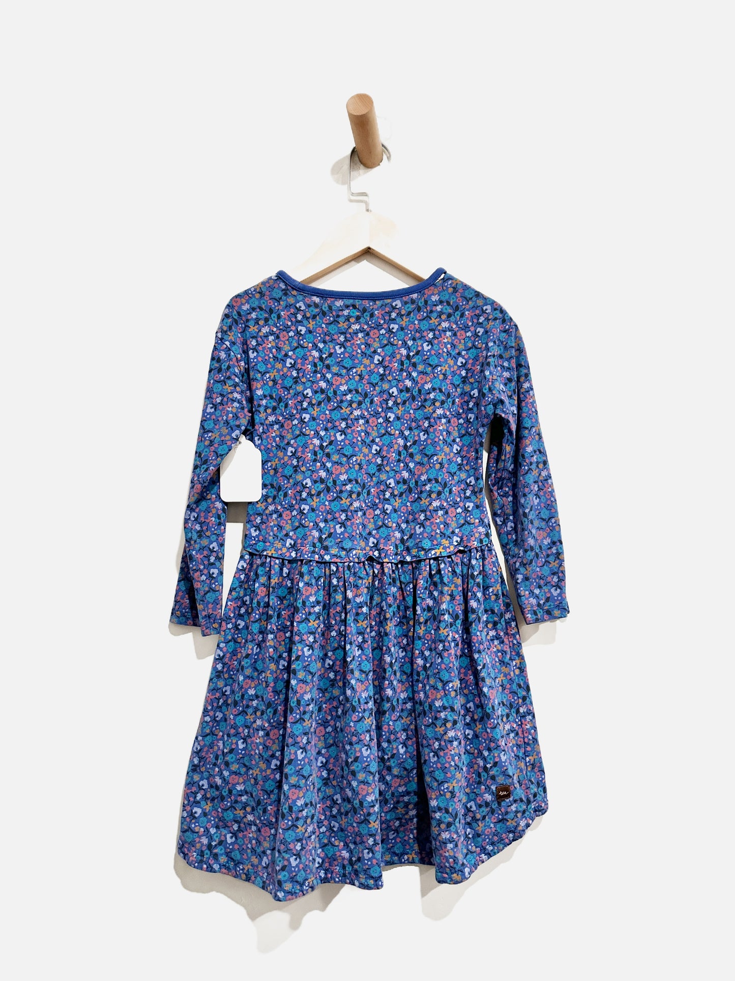 $$ Tea Blue Floral Dress - 5