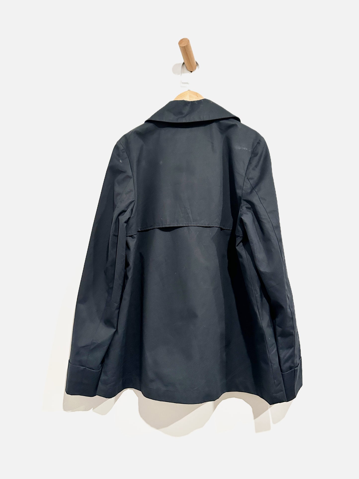 Everlane Black Cropped Swing Trench Coat - Medium