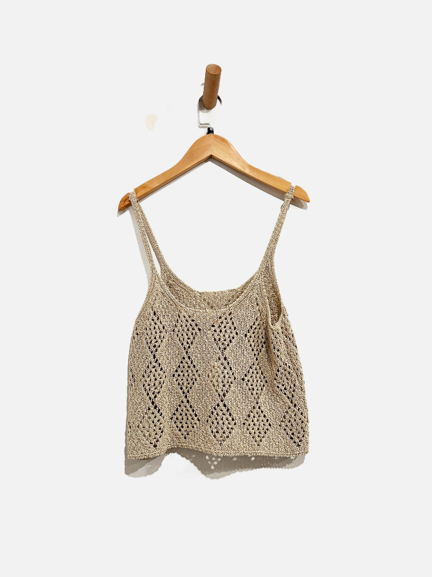 Free People Cream Cable Knit Tank - XS