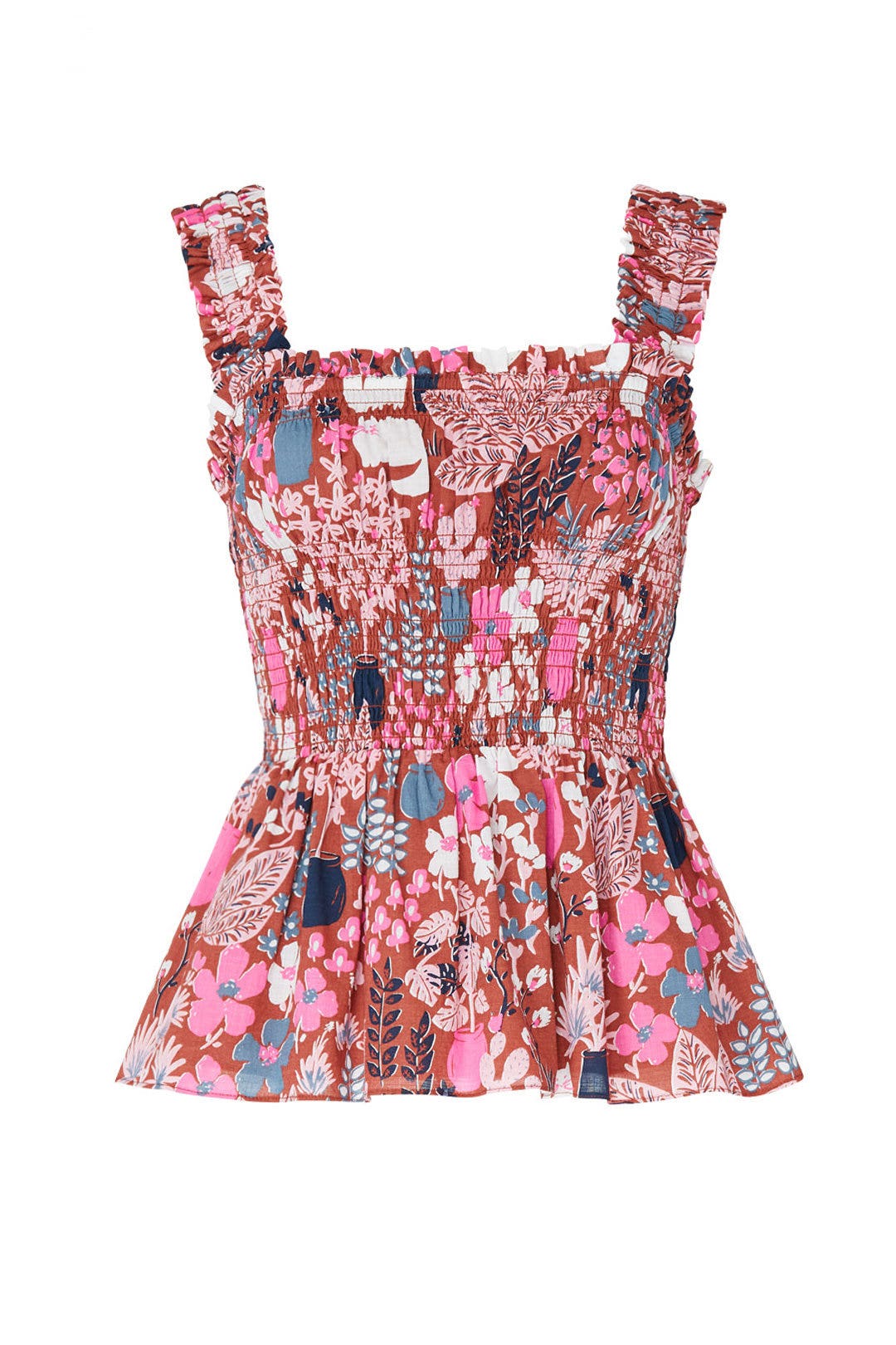 Kate Spade Maroon Floral Tank Top - Medium