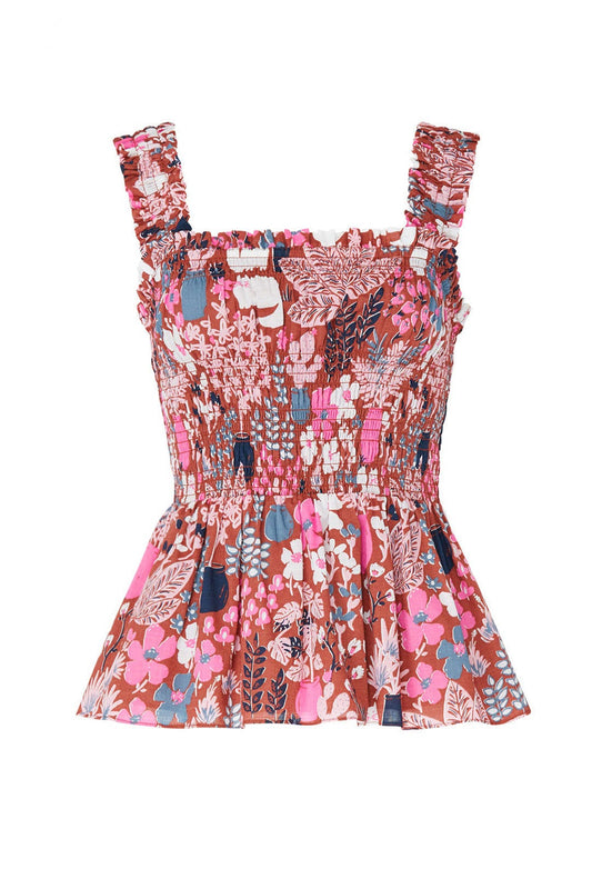 Kate Spade Maroon Floral Tank Top - Medium