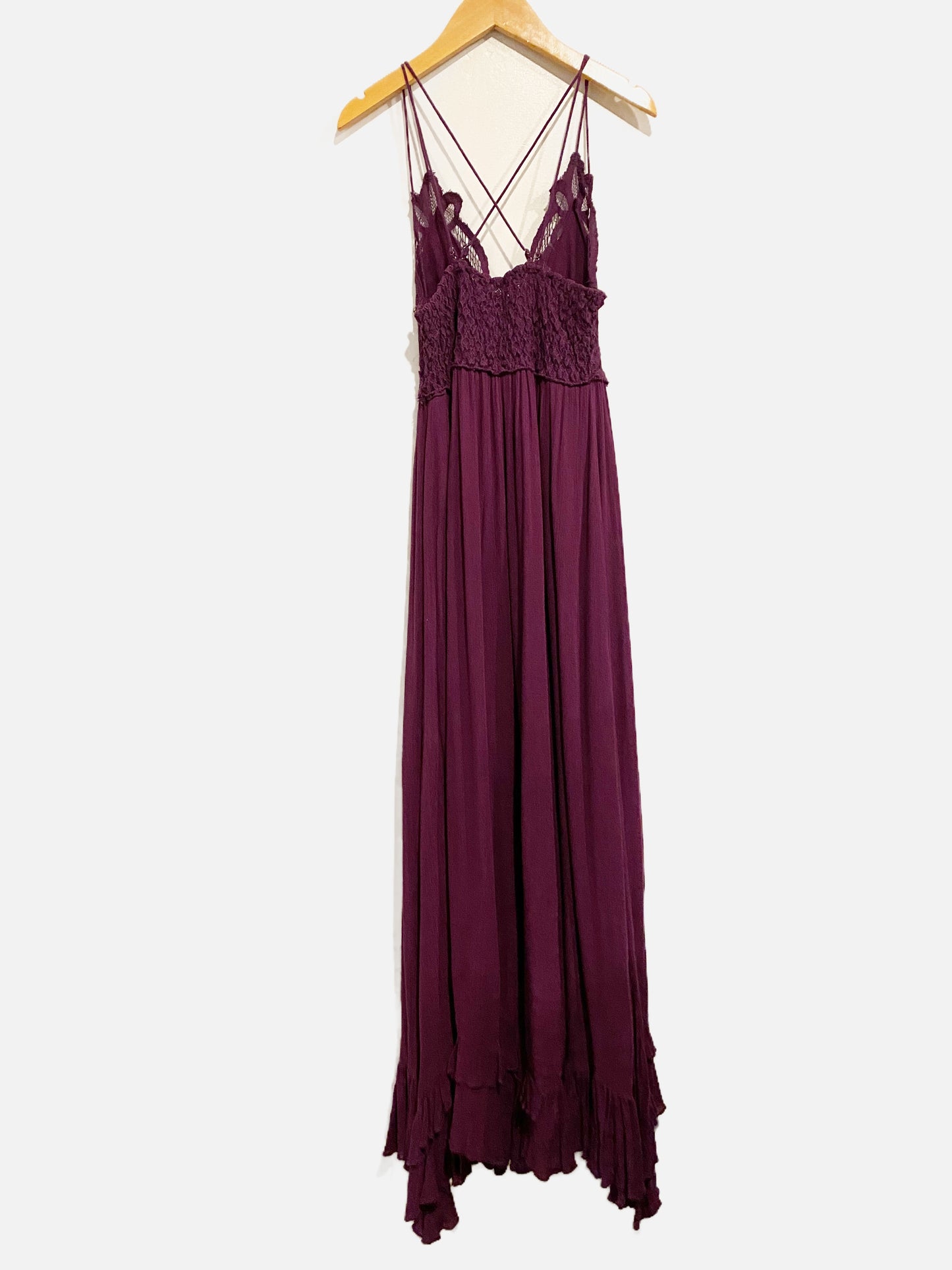 Free People Adella Lace Maxi Dress in Purple - XS